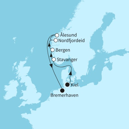 7 Nächte Norwegens Fjordwelten ab Kiel/bis Bremerhaven