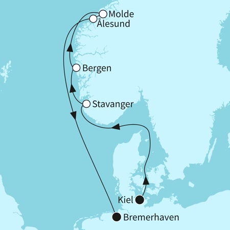 7 Nächte - Kleine Winterreise nach Norwegen - ab Kiel/bis Bremerhaven